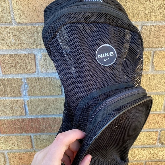 Vintage 2003 White Tag Nike Mesh Backpack Black - Picture 4 of 15